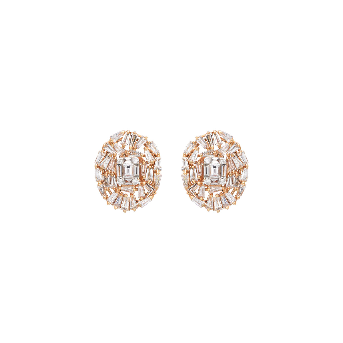 DIAMOND EARRINGS K18 ROSE GOLD