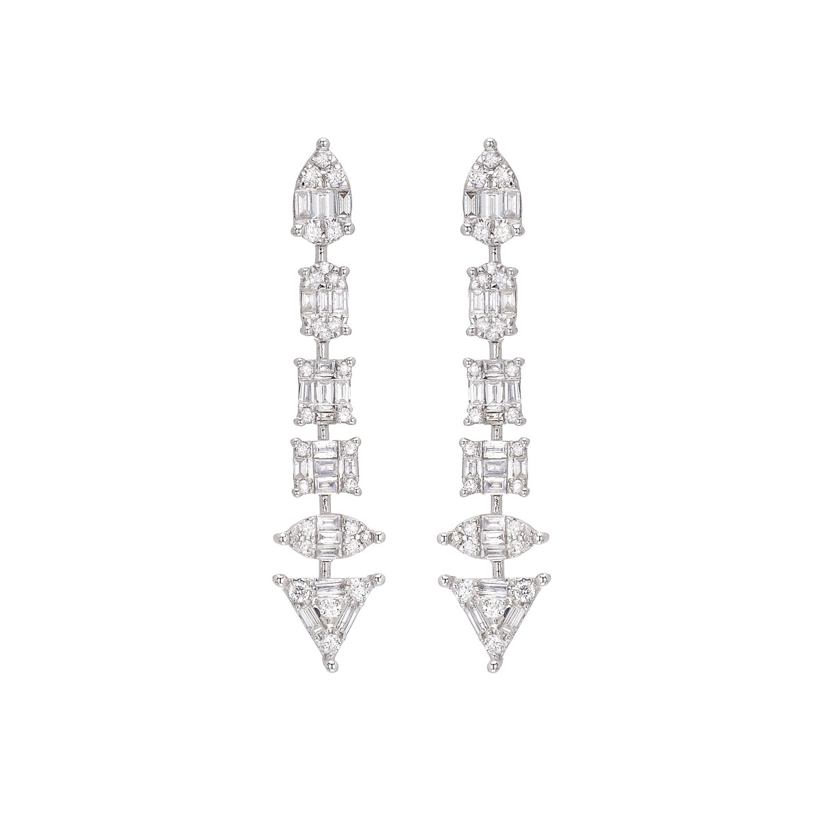 DIAMOND EARRINGS K18 WHITE GOLD
