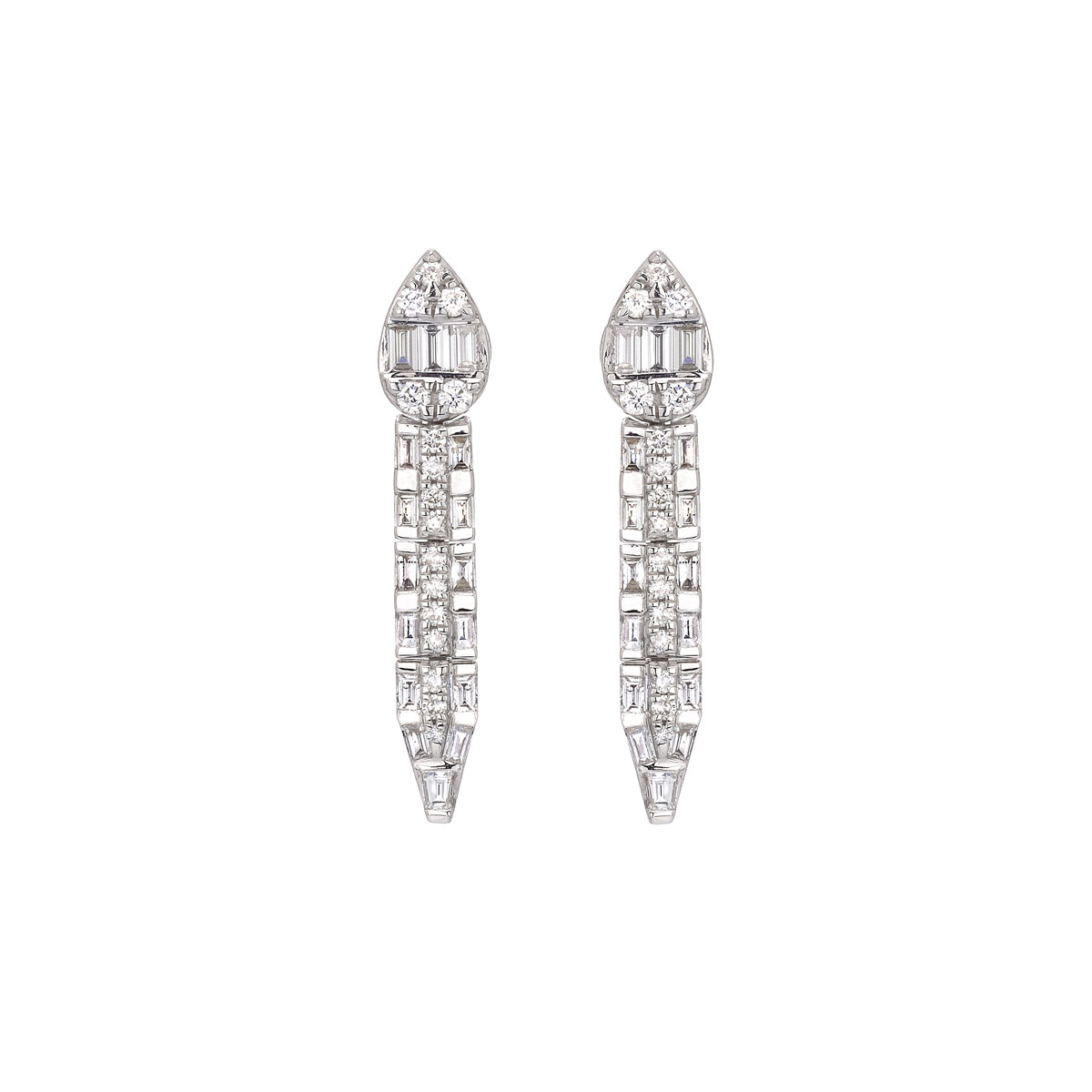 DIAMOND EARRINGS K18 WHITE GOLD
