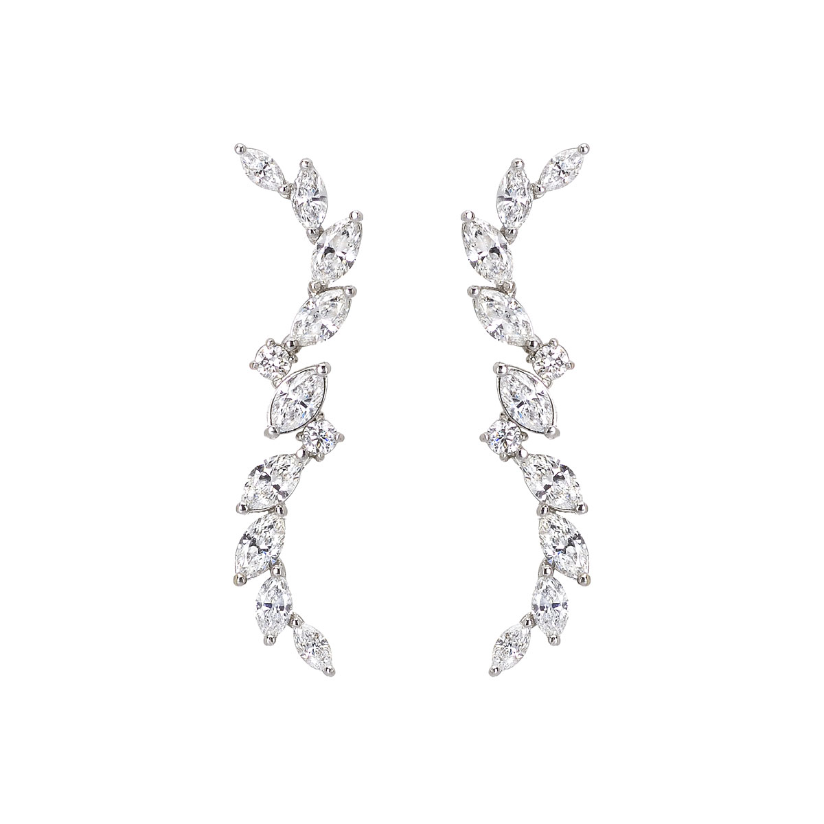 DIAMOND EARRINGS K18 WHITE GOLD