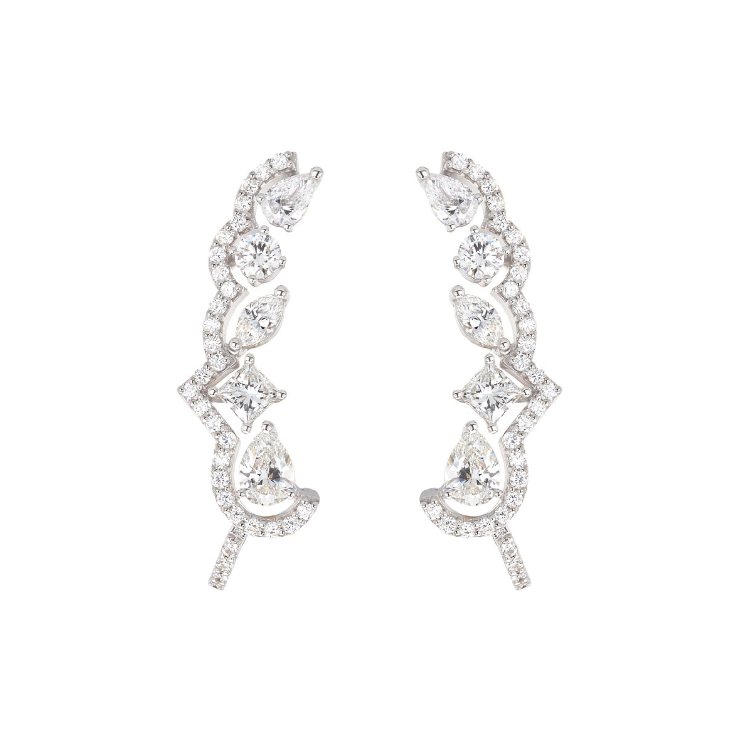 DIAMOND EARRINGS 18K WHITE GOLD