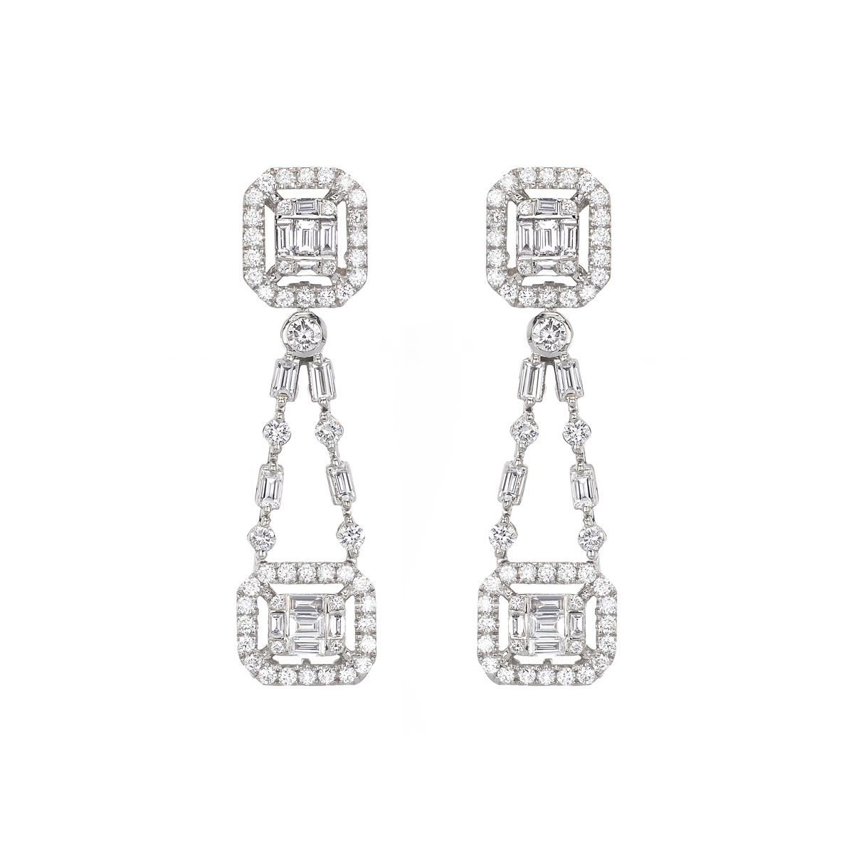 DIAMOND EARRINGS K18 WHITE GOLD