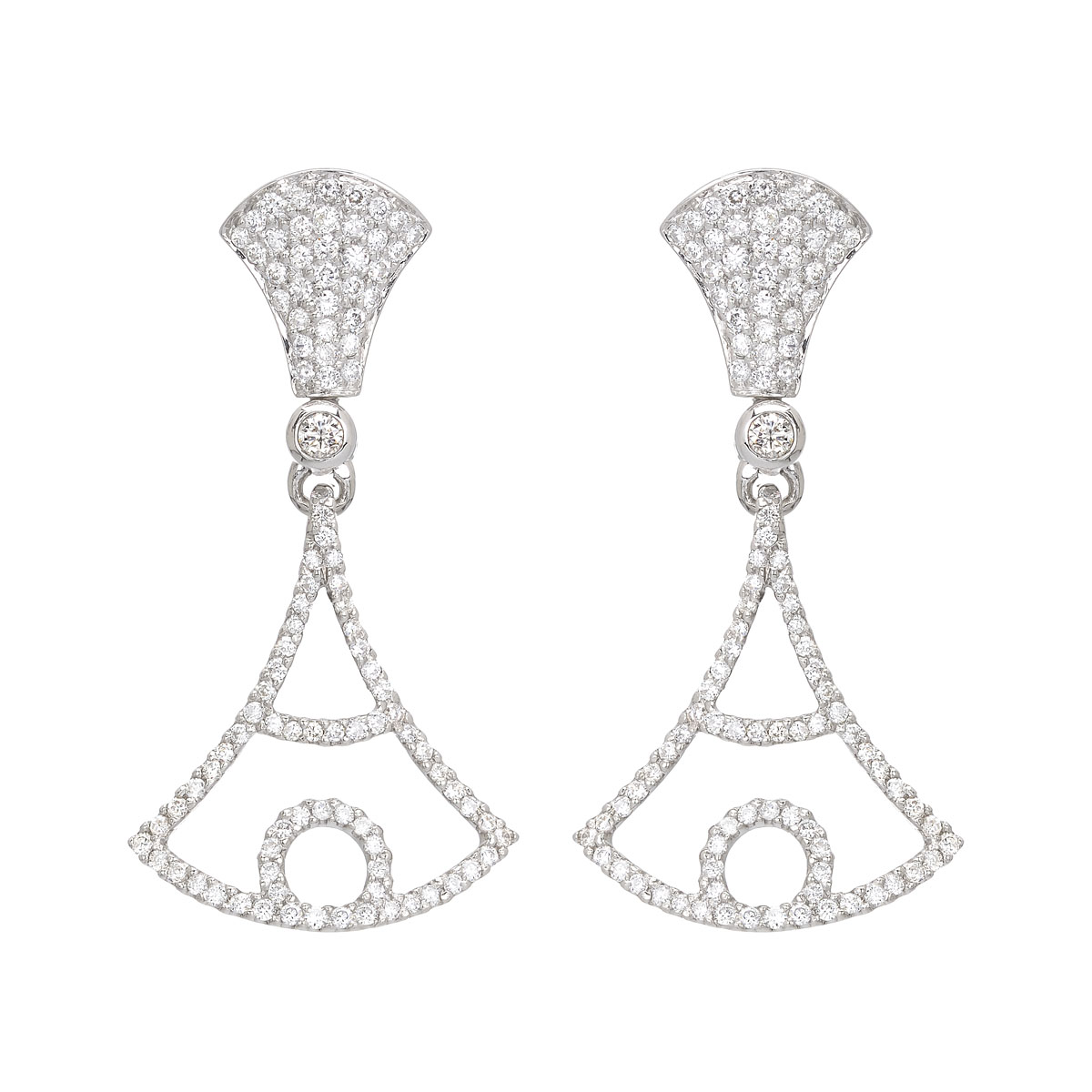 DIAMOND EARRINGS 18K WHITE GOLD
