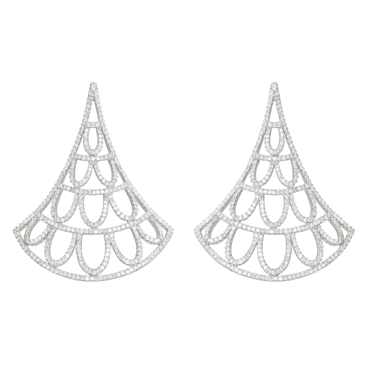 DIAMOND EARRINGS 18K WHITE GOLD