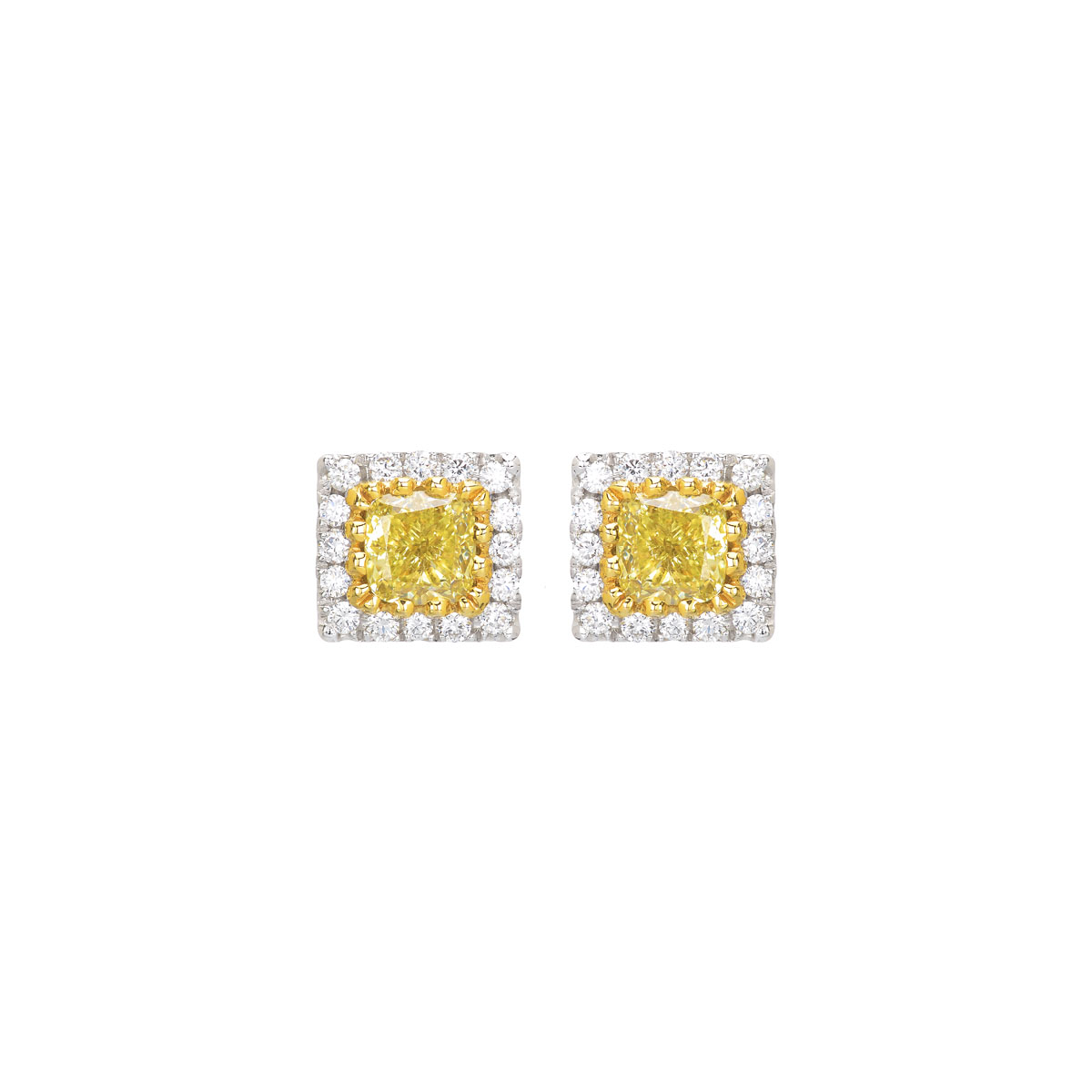 ΜΟΝΟΠΕΤΡΑ ΣΚΟΥΛΑΡΙΚΙΑ Κ18 ΜΕ ΛΕΥΚΑ ΚΑΙ FANCY YELLOW ΜΠΡΙΓΙΑΝ