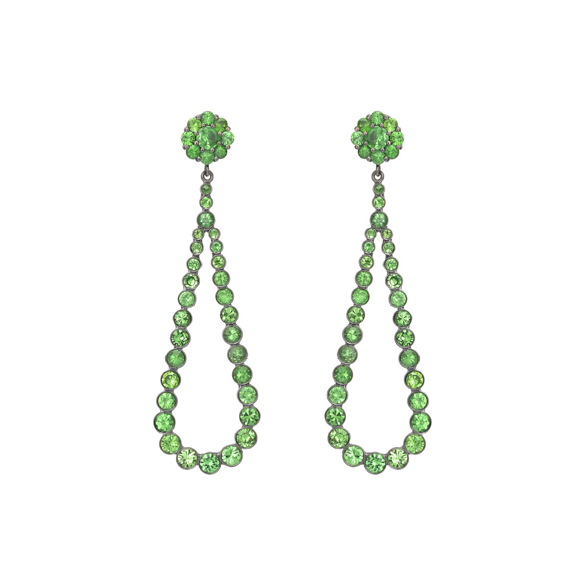 EARRINGS WITH TSAVORITE 18K GOLD