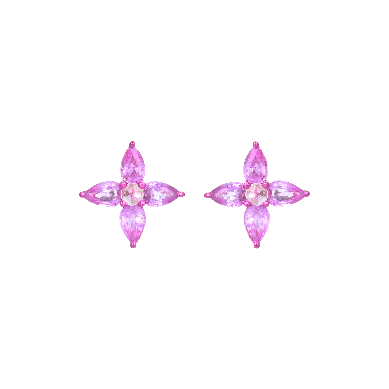DIAMOND EARRINGS WITH SAPPHIRES 18K WHITE GOLD