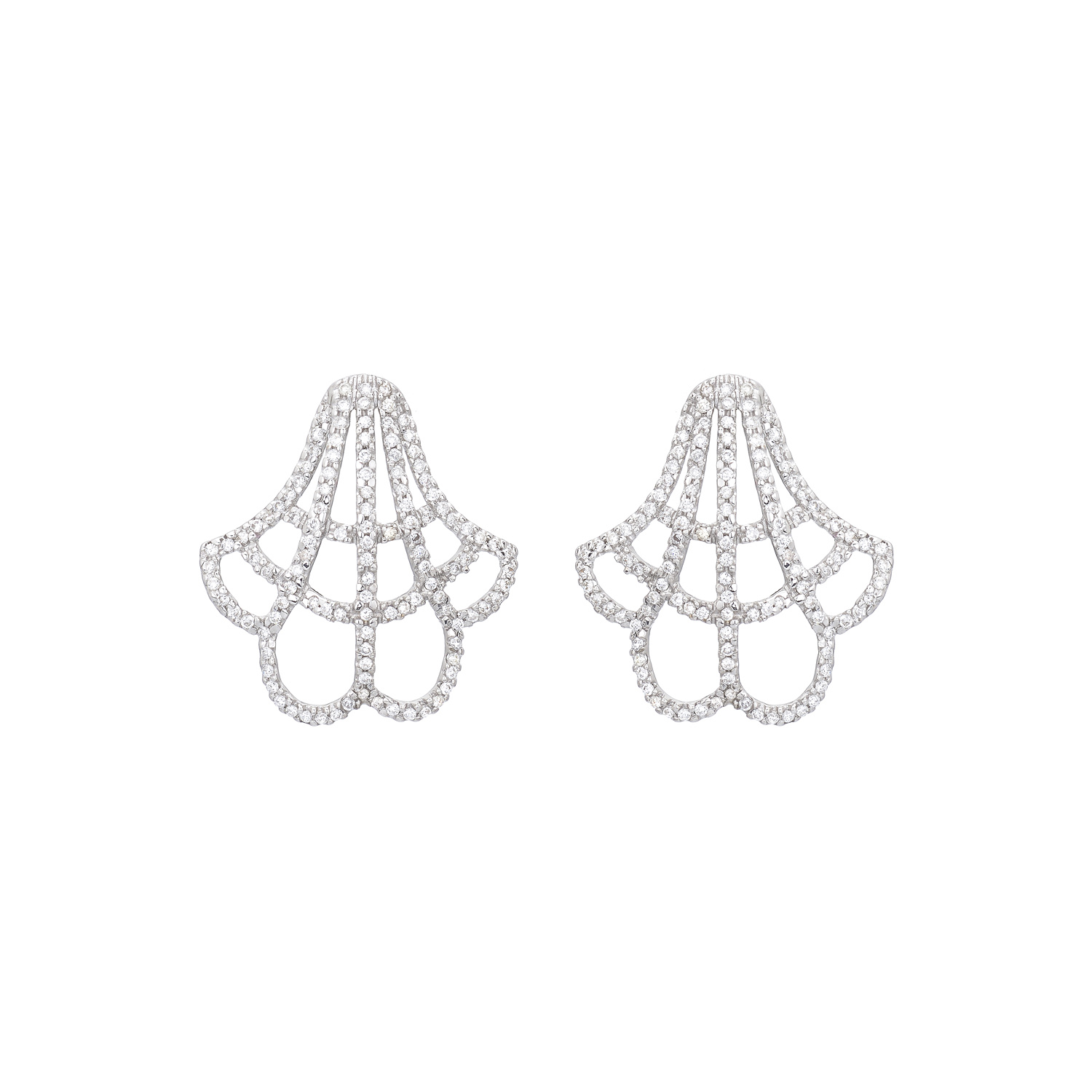 DIAMOND EARRINGS 18K WHITE GOLD