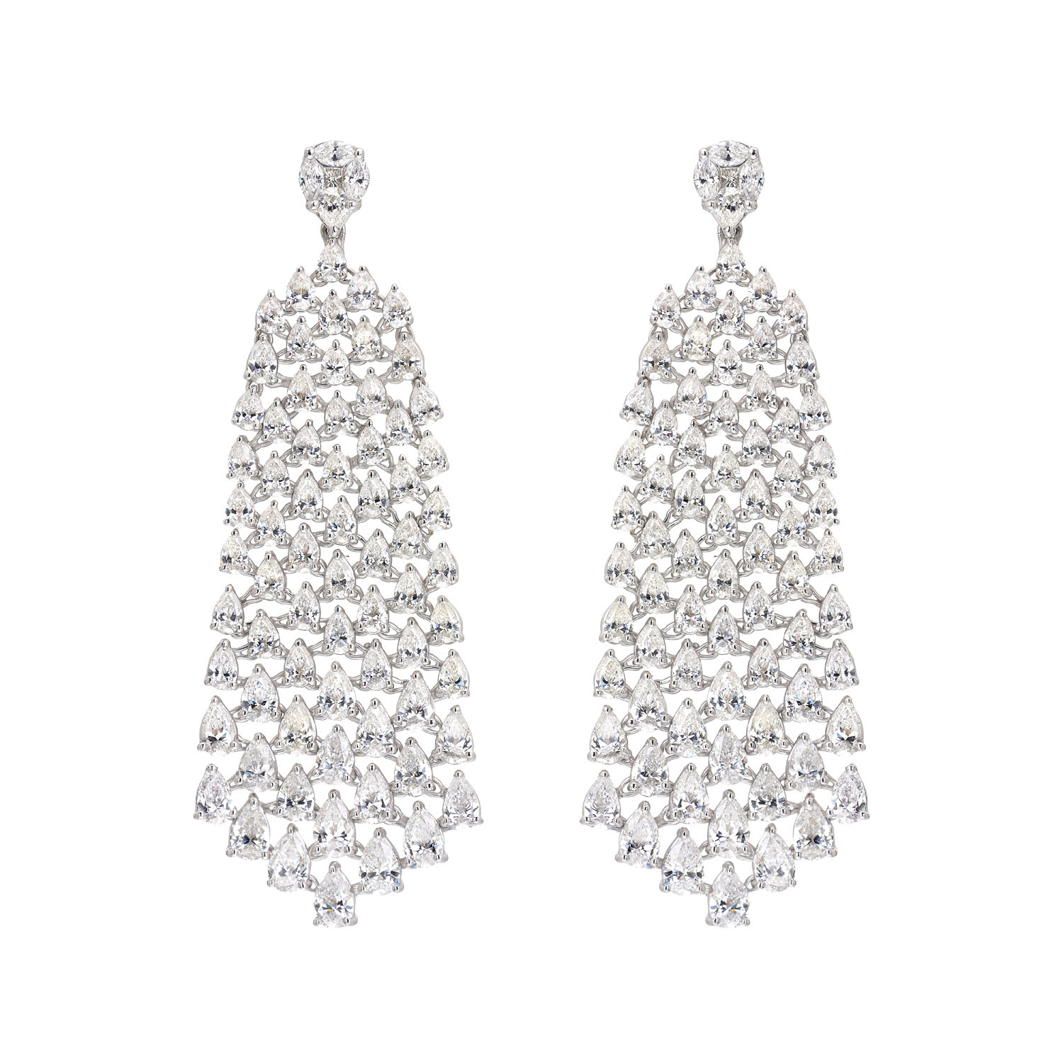 DIAMOND EARRINGS 18K WHITE GOLD