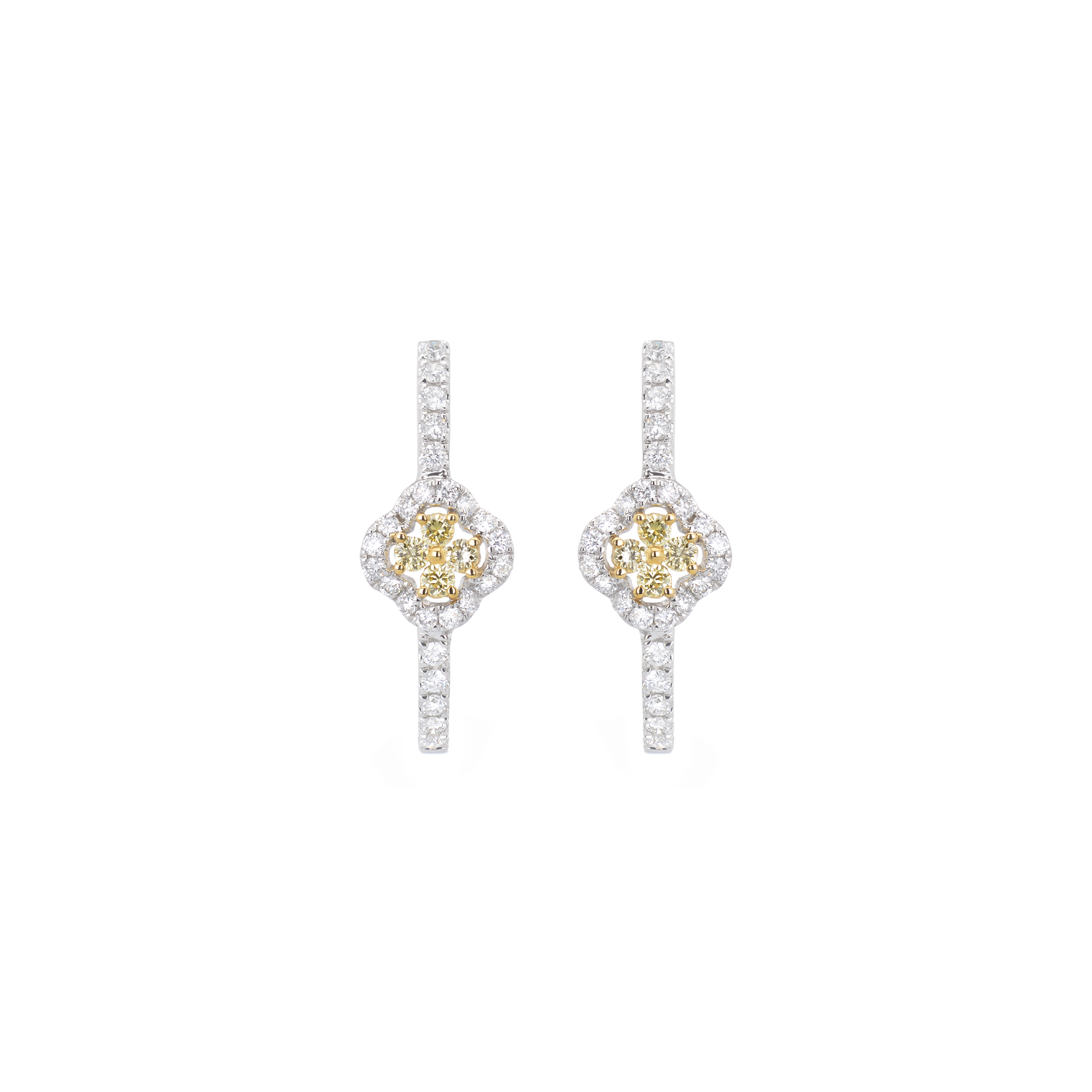 EARRINGS WHITE GOLD K18 WITH DIAMONDS
