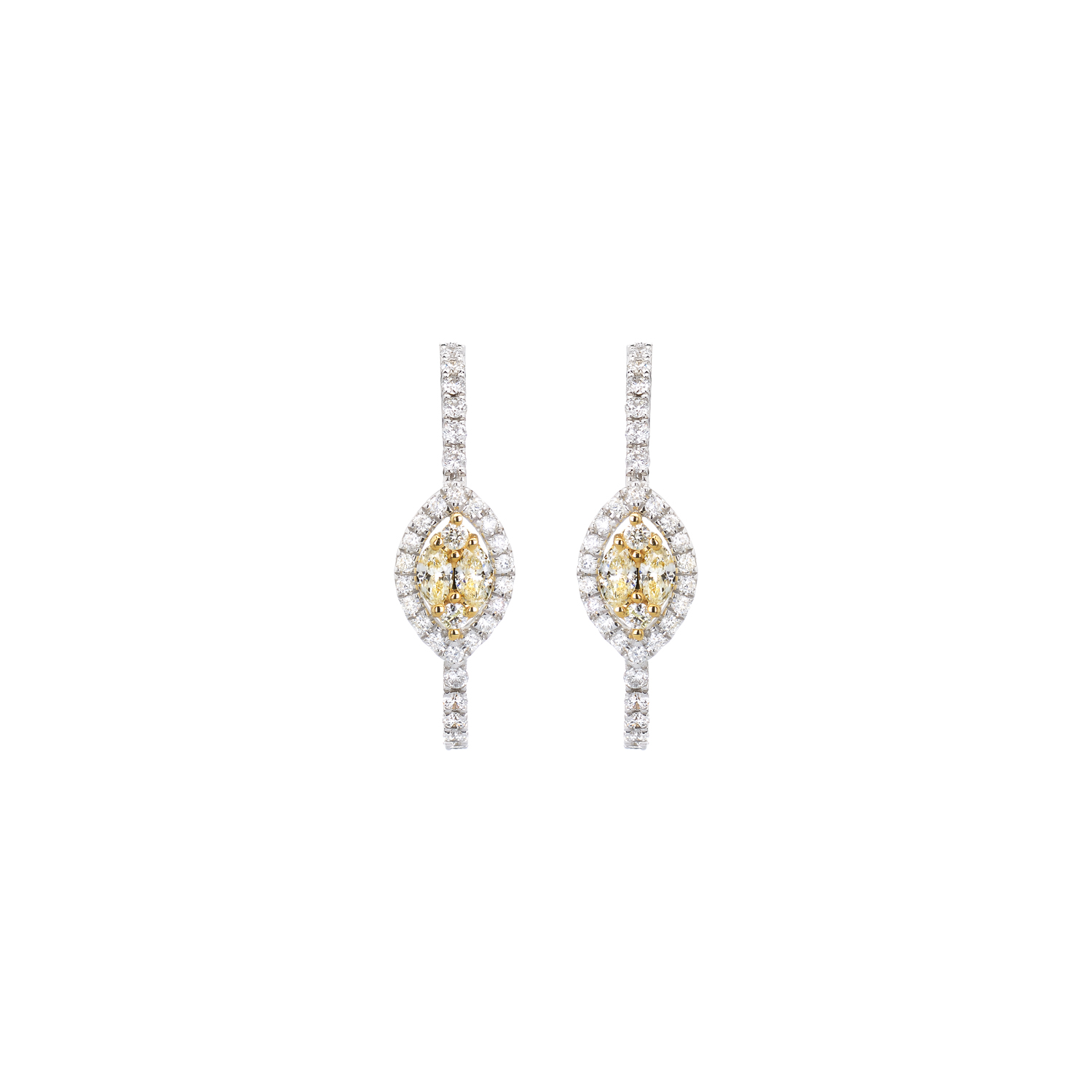 EARRINGS Κ18 WHITE GOLD WITH DIAMONDS