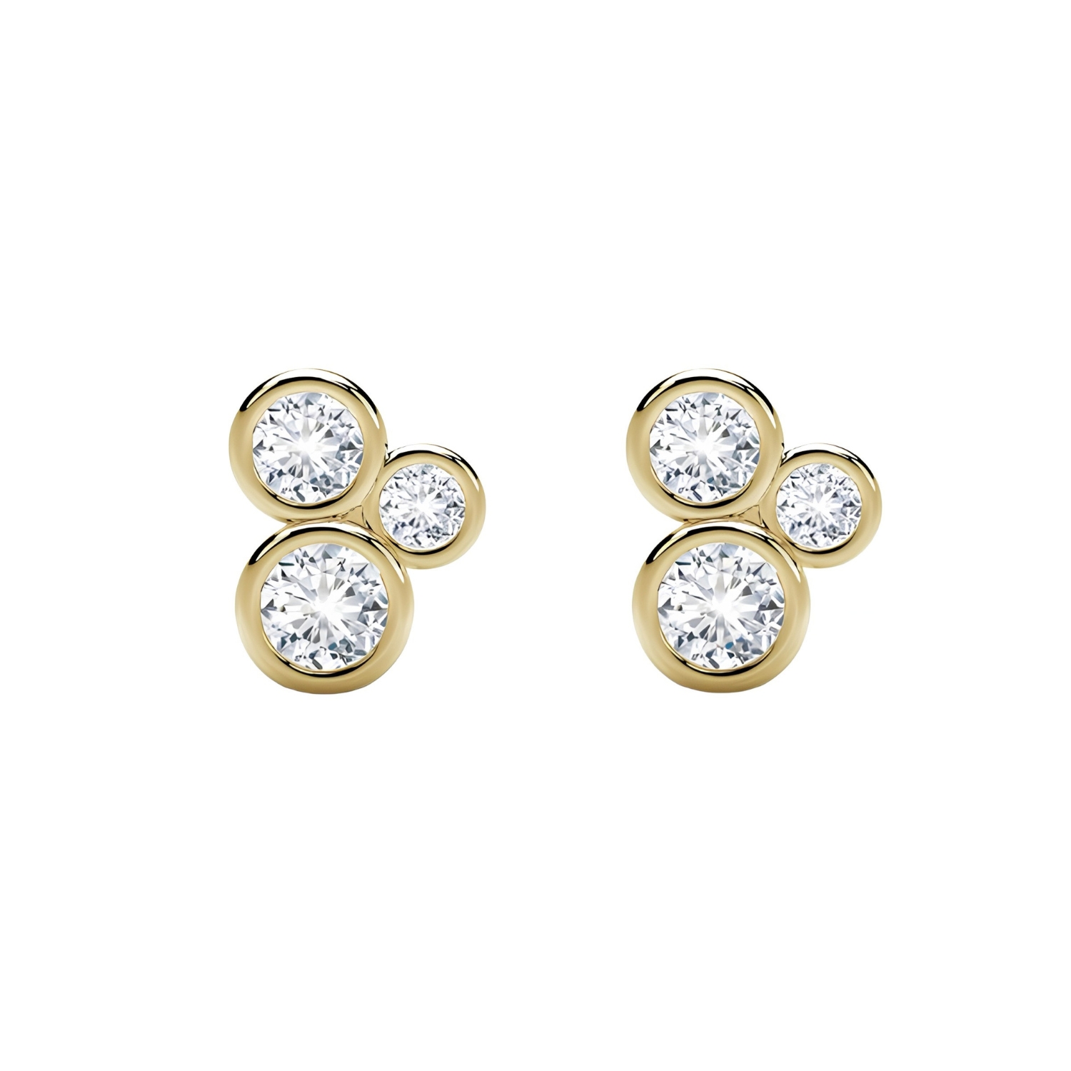 K18 GOLD EARRINGS WITH DIAMONDS