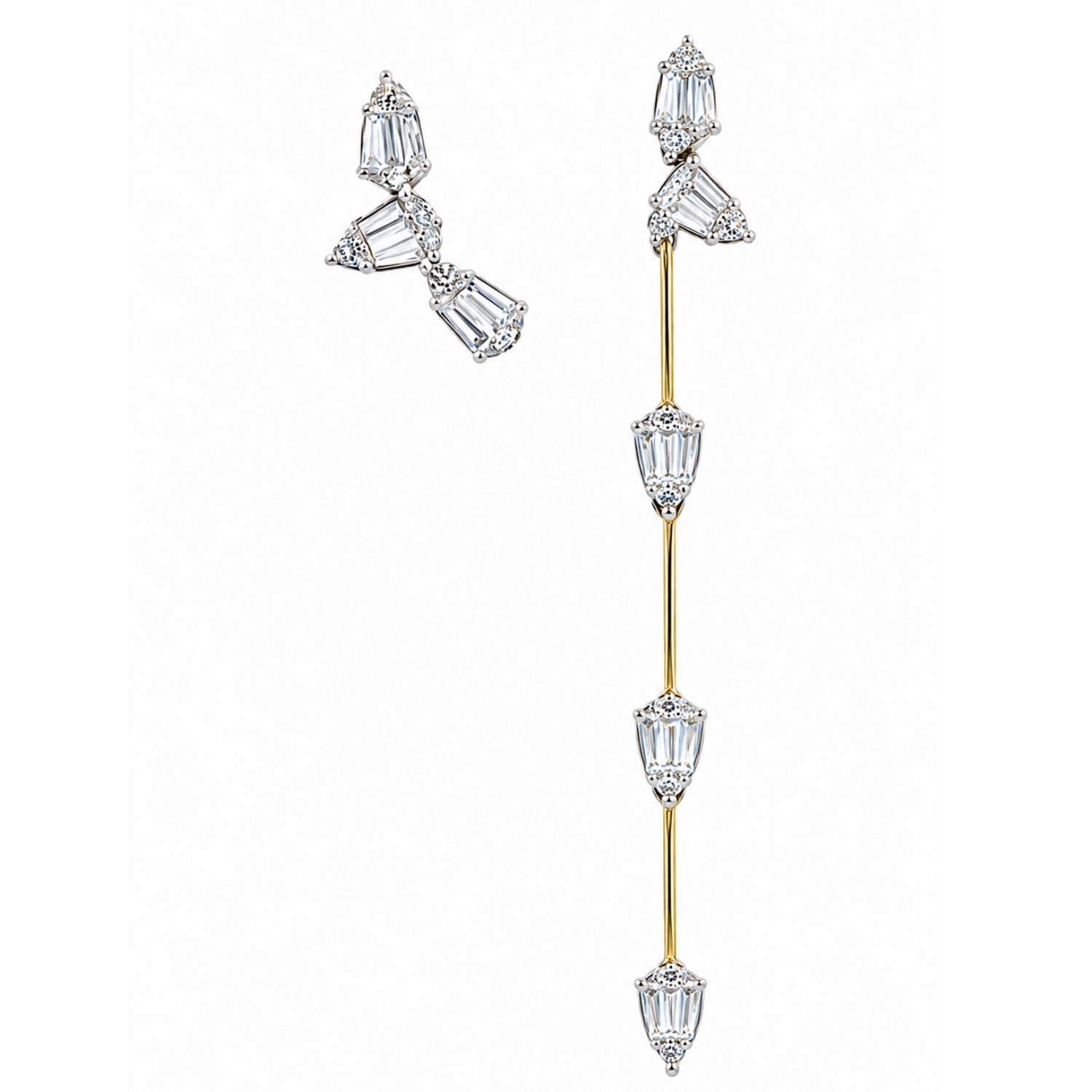 K18 WHITE GOLD EARRINGS WITH DIAMONDS