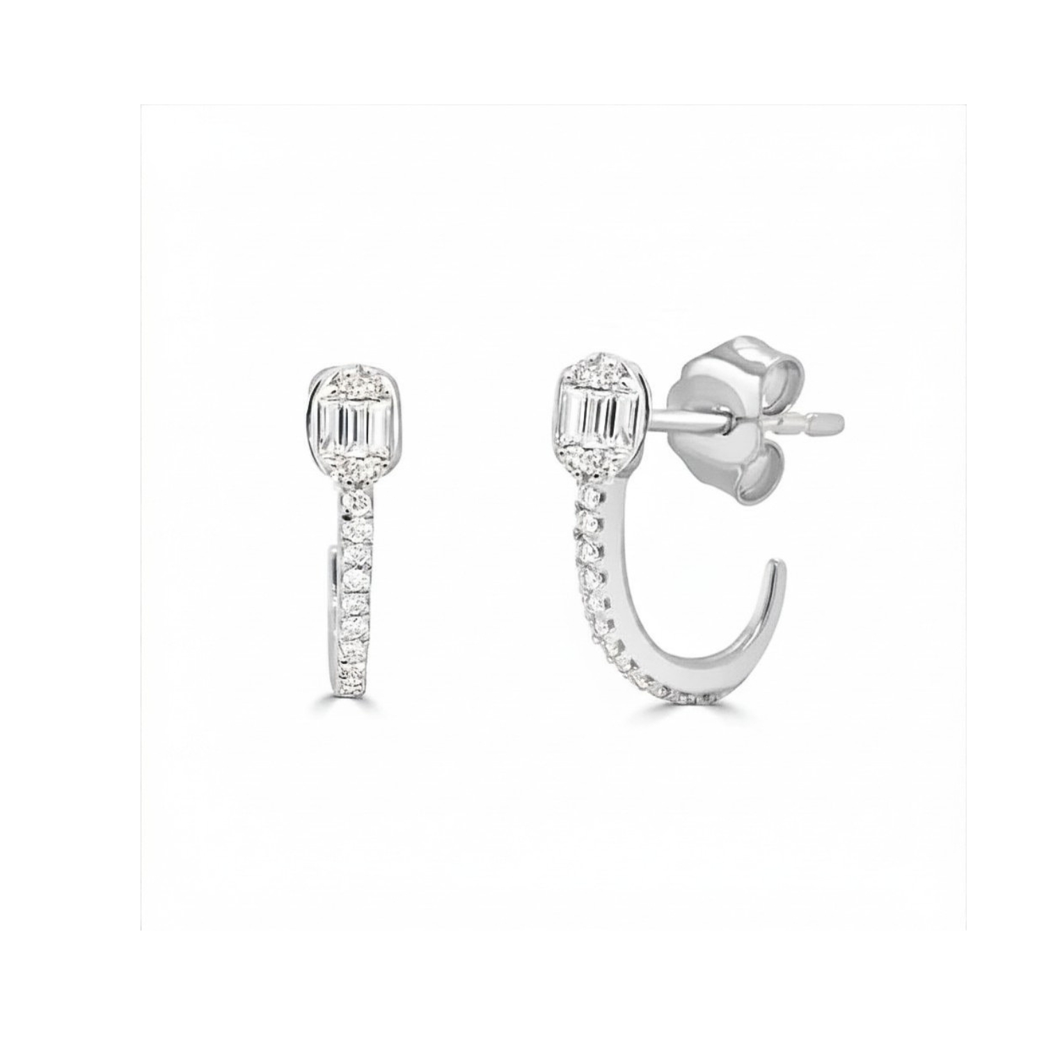 K18 WHITE GOLD EARRINGS WITH DIAMONDS