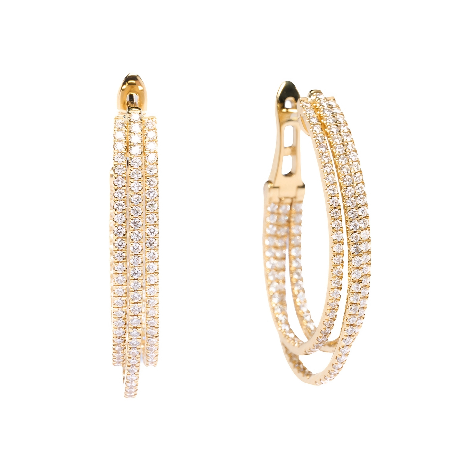 18K GOLD EARRINGS WITH DIAMONDS