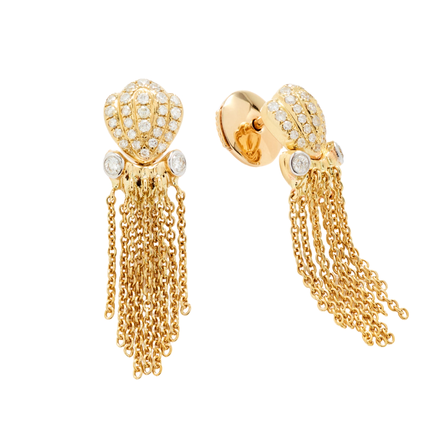 YVONNE LEON OCTOPUS EARRINGS WITH DIAMONDS