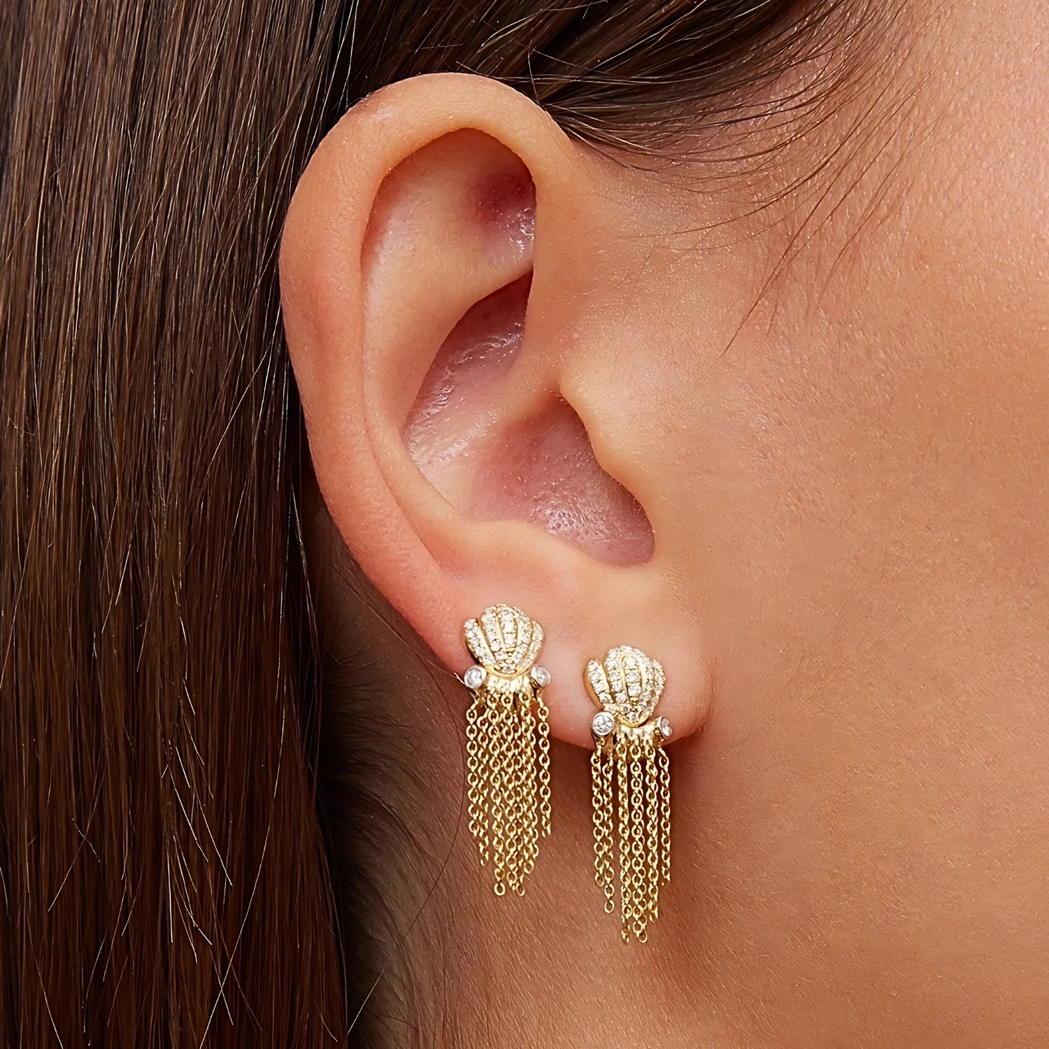 YVONNE LEON OCTOPUS EARRINGS WITH DIAMONDS