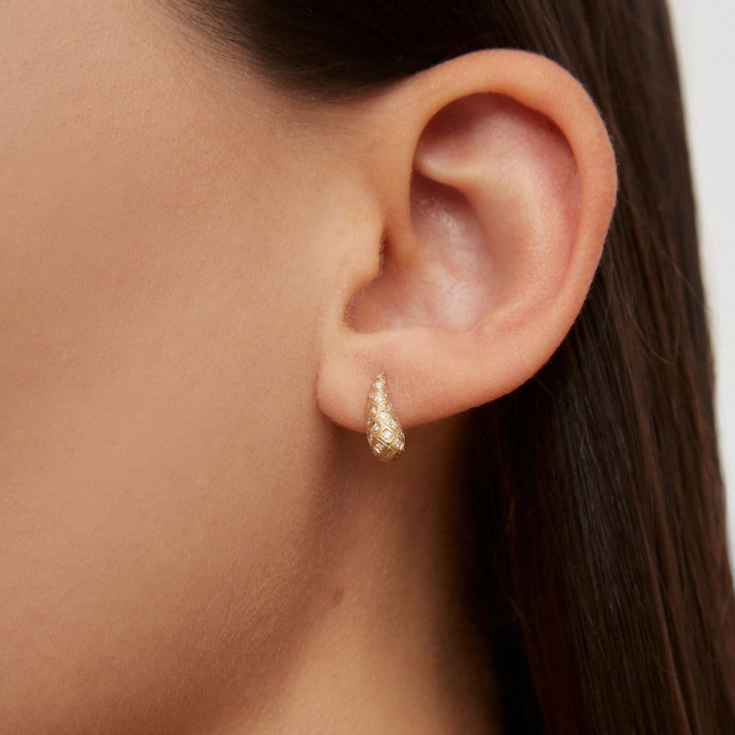 YVONNE LEON PYTHON CHIP EARRINGS WITH DIAMONDS, SPINEL AND ENAMEL