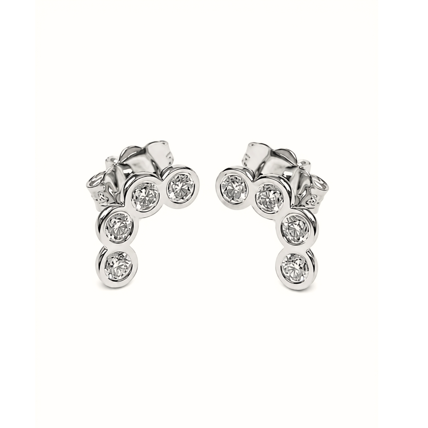 14K WHITE GOLD EARRINGS WITH DIAMONDS