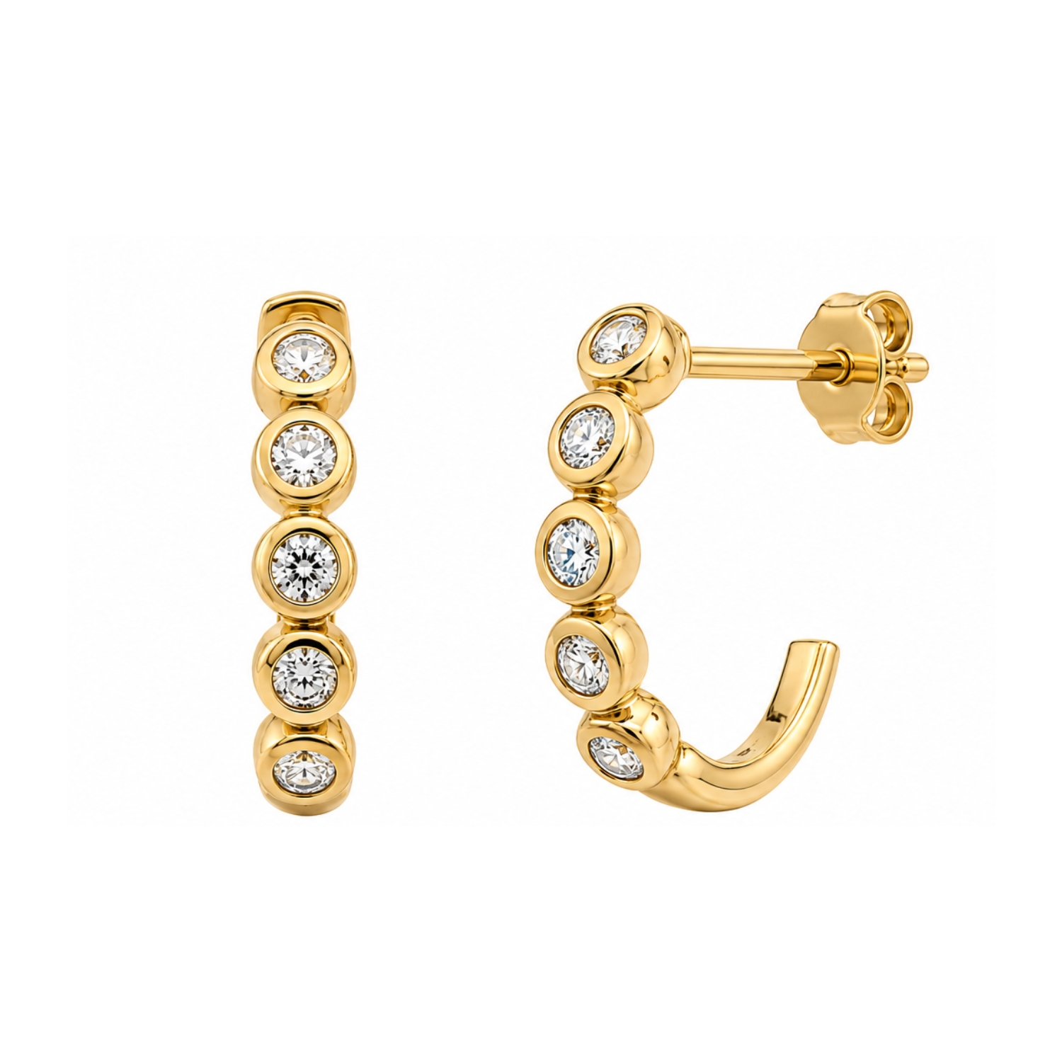 14K GOLD EARRINGS WITH DIAMONDS