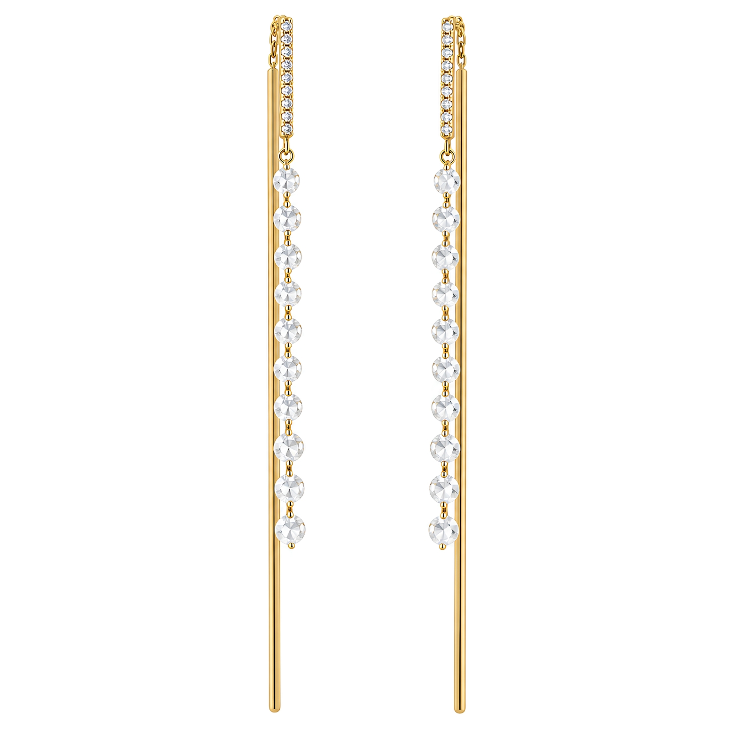 18K GOLD BAR EARRINGS WITH DIAMONDS