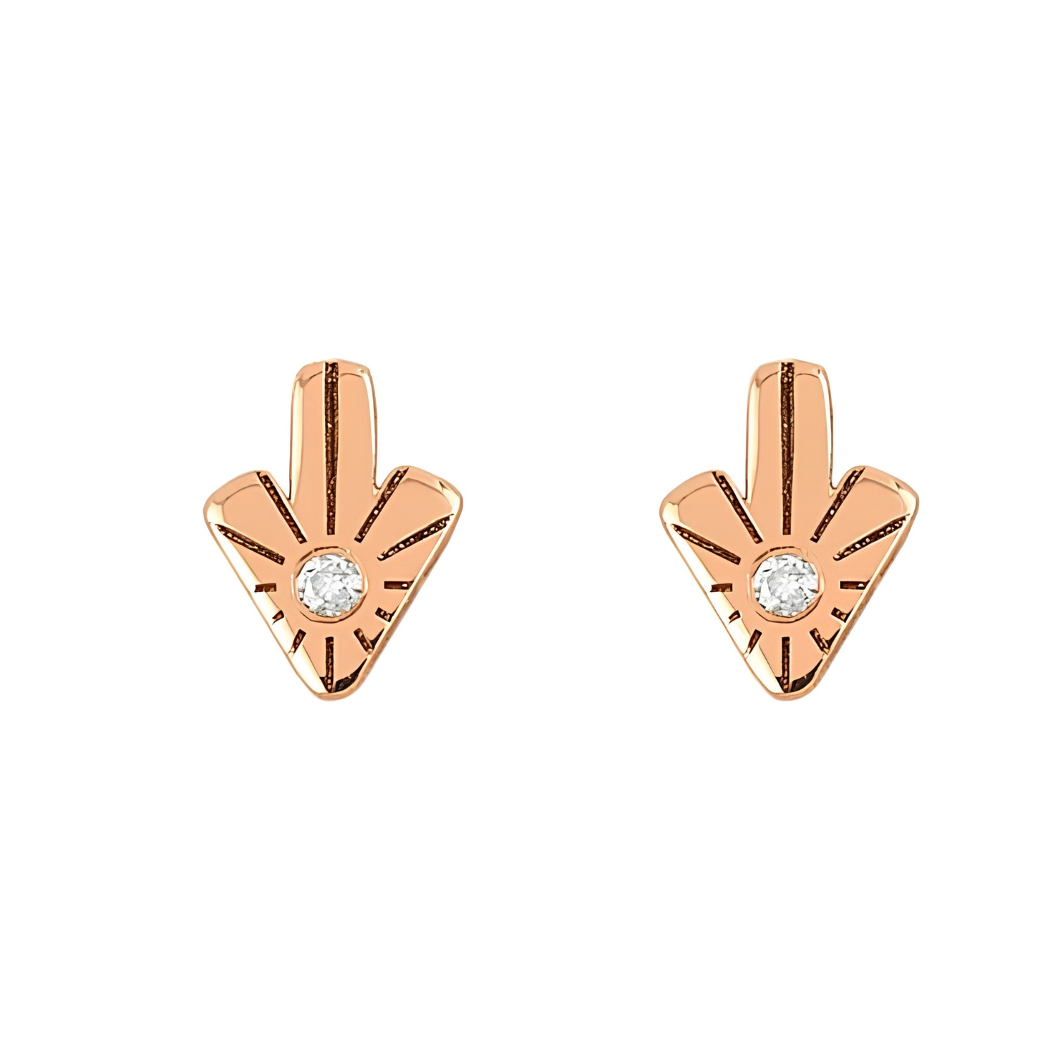 ARROW EARRINGS GOLD K14 WITH DIAMONDS