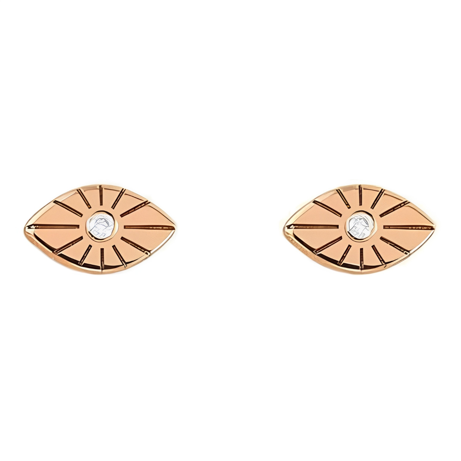 EVIL EYE EARRINGS K14 GOLD WITH DIAMONDS