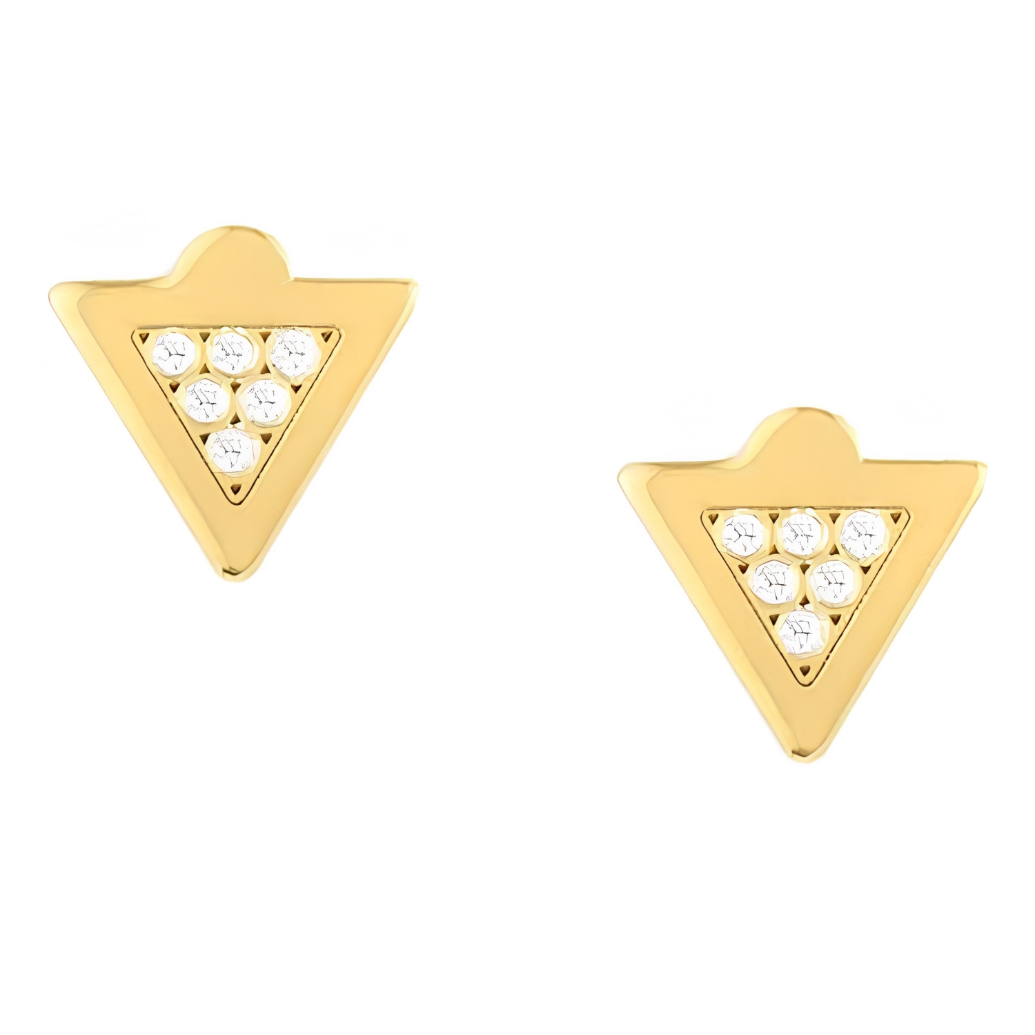 TRIANGLE GOLD EARRINGS K14 WITH DIAMONDS