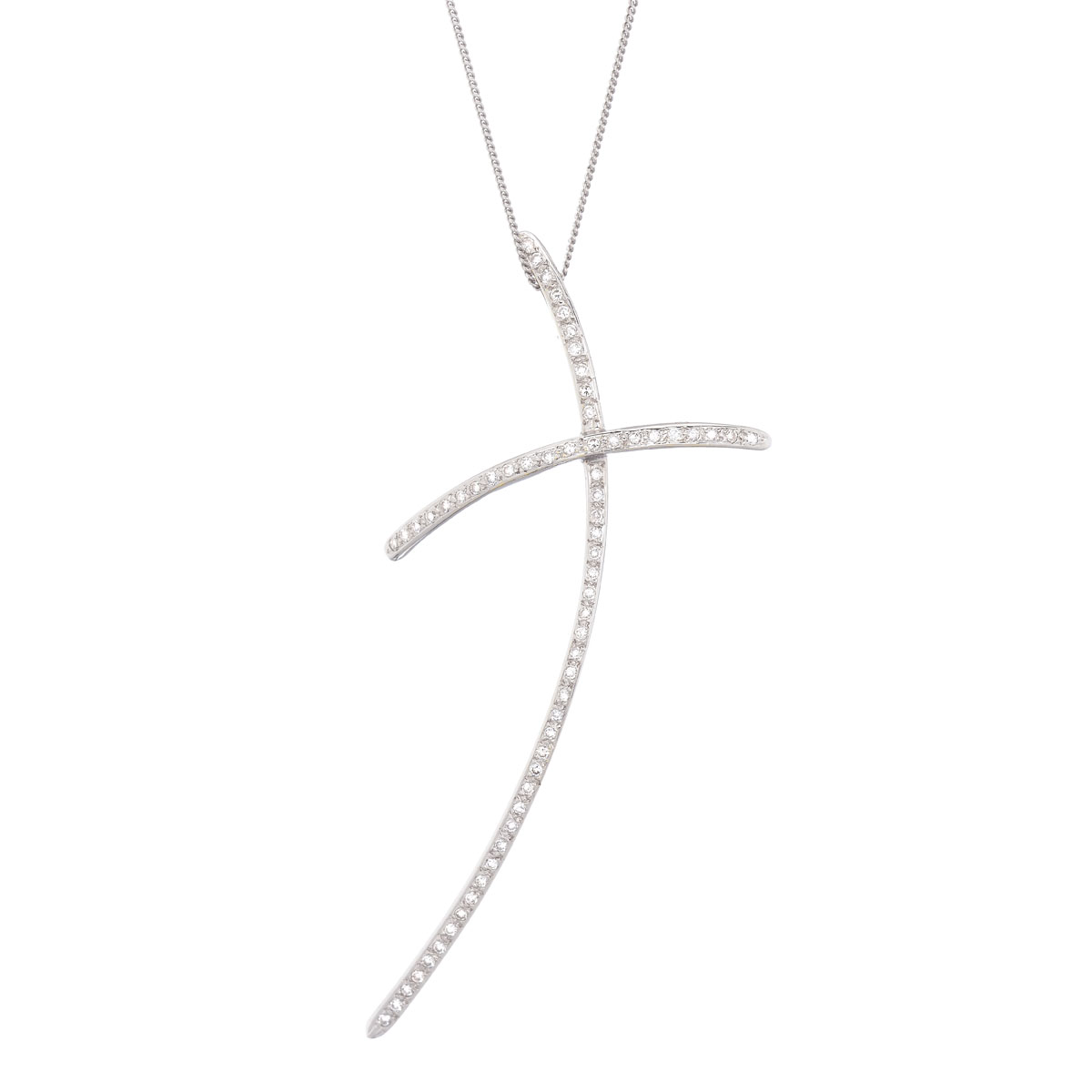 DIAMOND CROSS WHITE GOLD WITH CHAIN