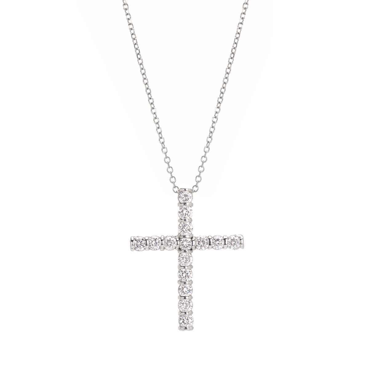 WHITE GOLD CROSS WITH DIAMONDS