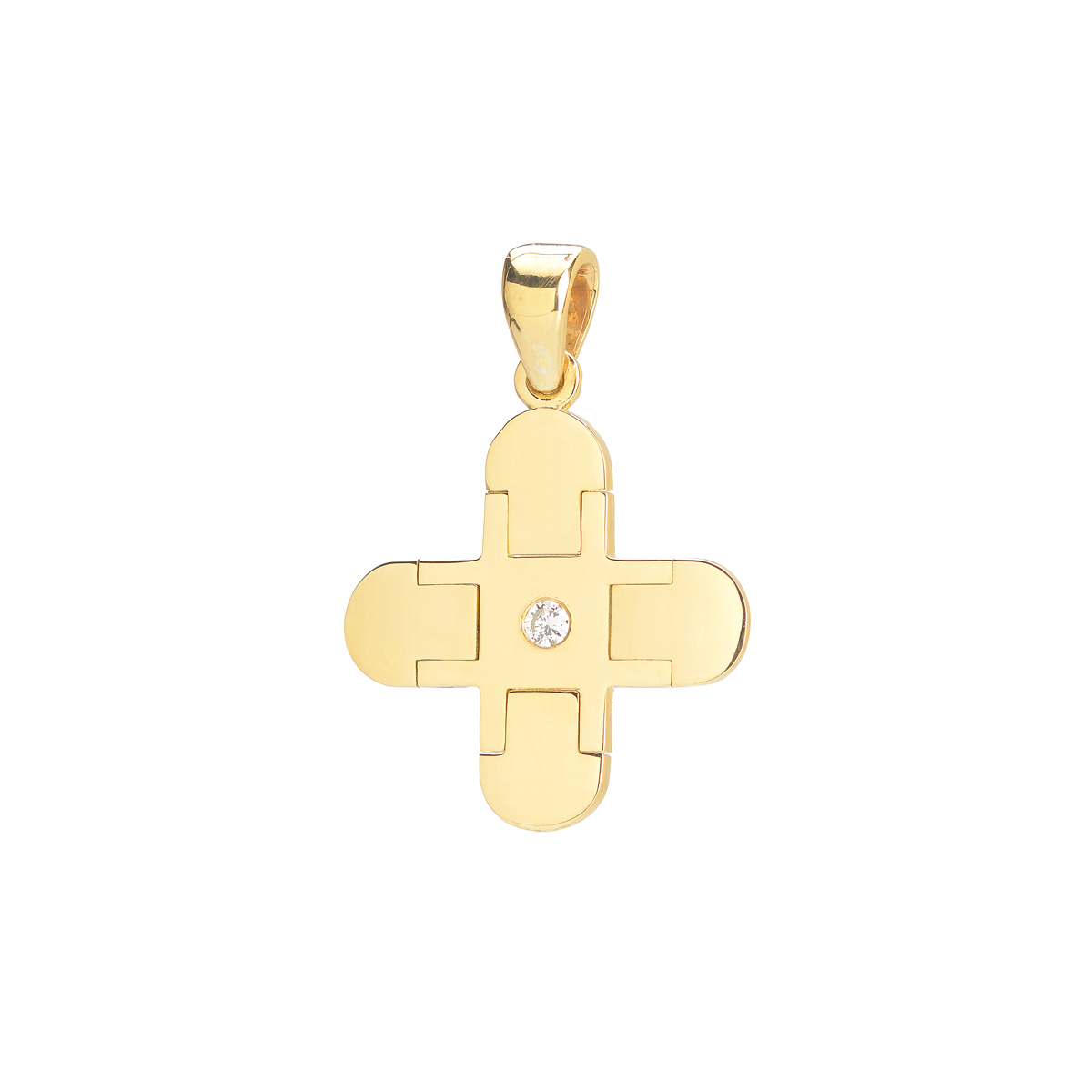 YELLOW GOLD CROSS WITH DIAMOND