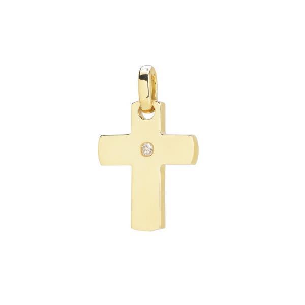 DIAMOND CROSS K14 YELLOW GOLD