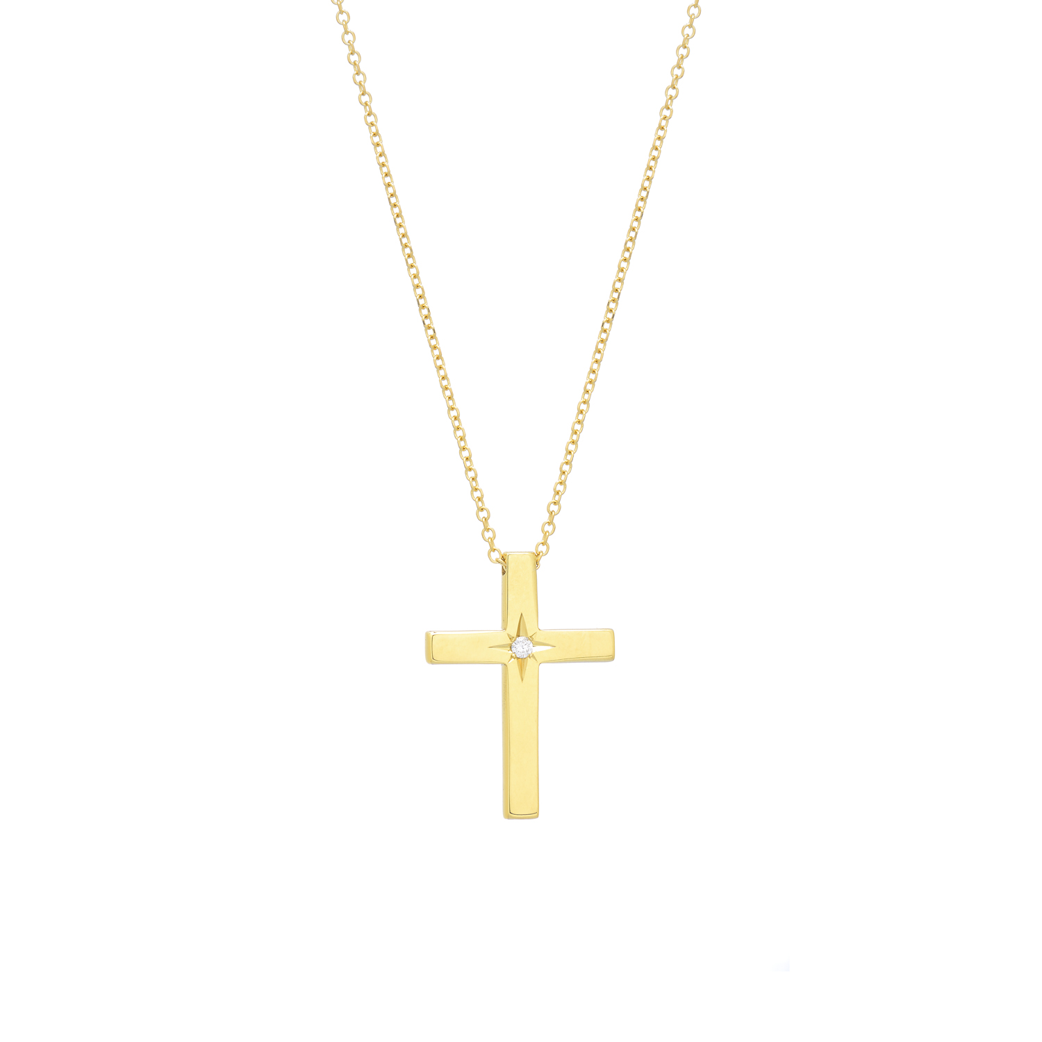 DIAMOND CROSS 14K YELLOW GOLD