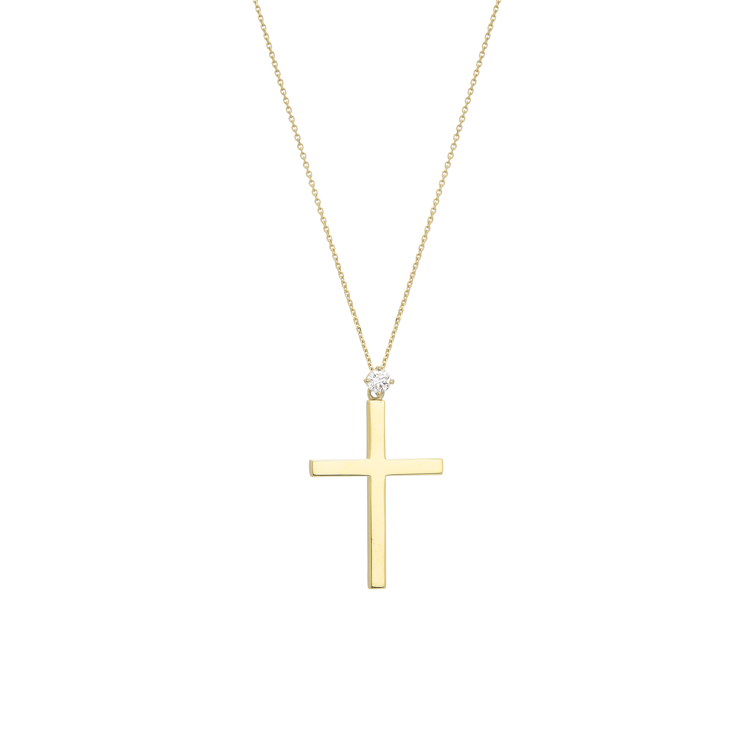 DIAMOND CROSS 18K YELLOW GOLD