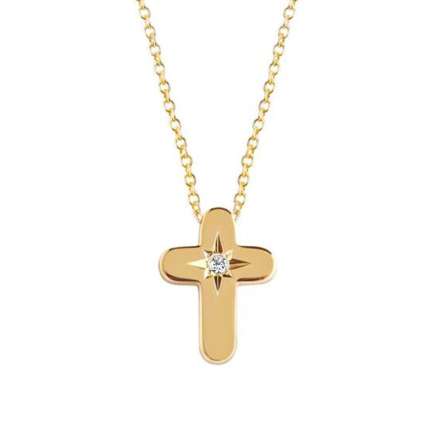 Κ14 GOLD CROSS WITH DIAMONDS