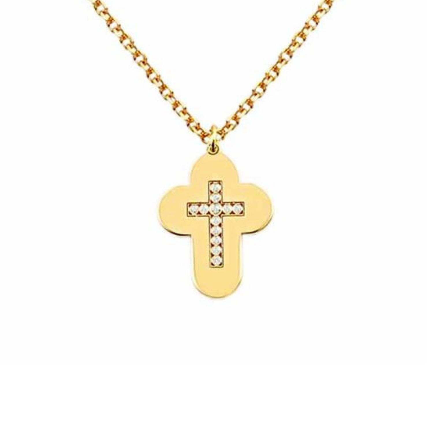 Κ14 GOLD CROSS WITH DIAMONDS