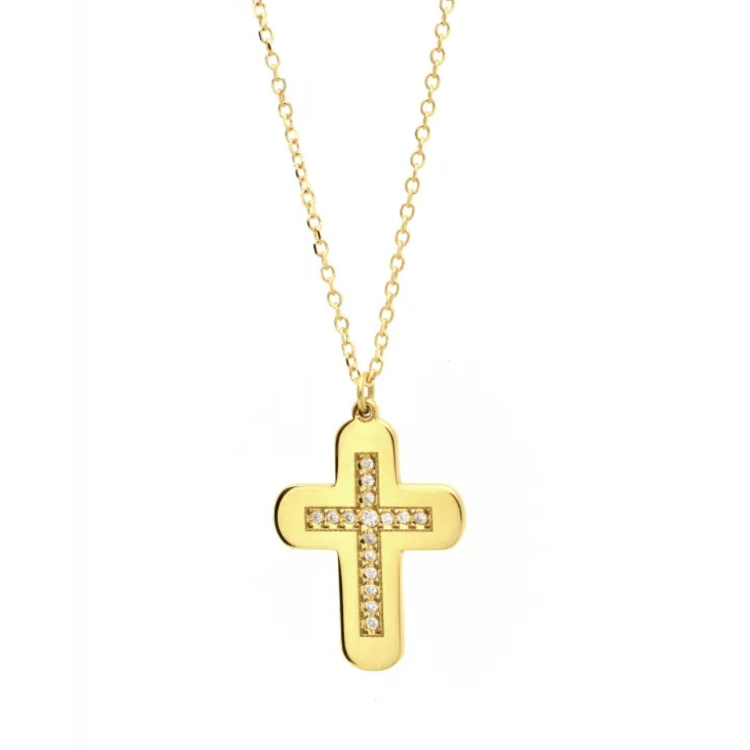 Κ14 GOLD CROSS WITH DIAMONDS
