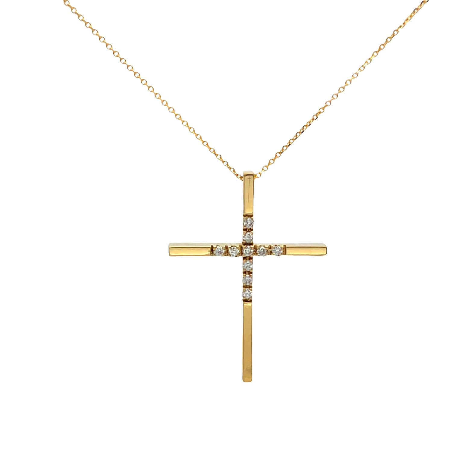 K18 GOLD CROSS WITH DIAMONDS