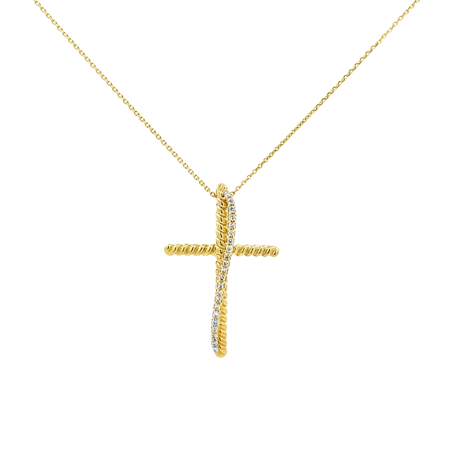 18K GOLD CROSS WITH DIAMONDS