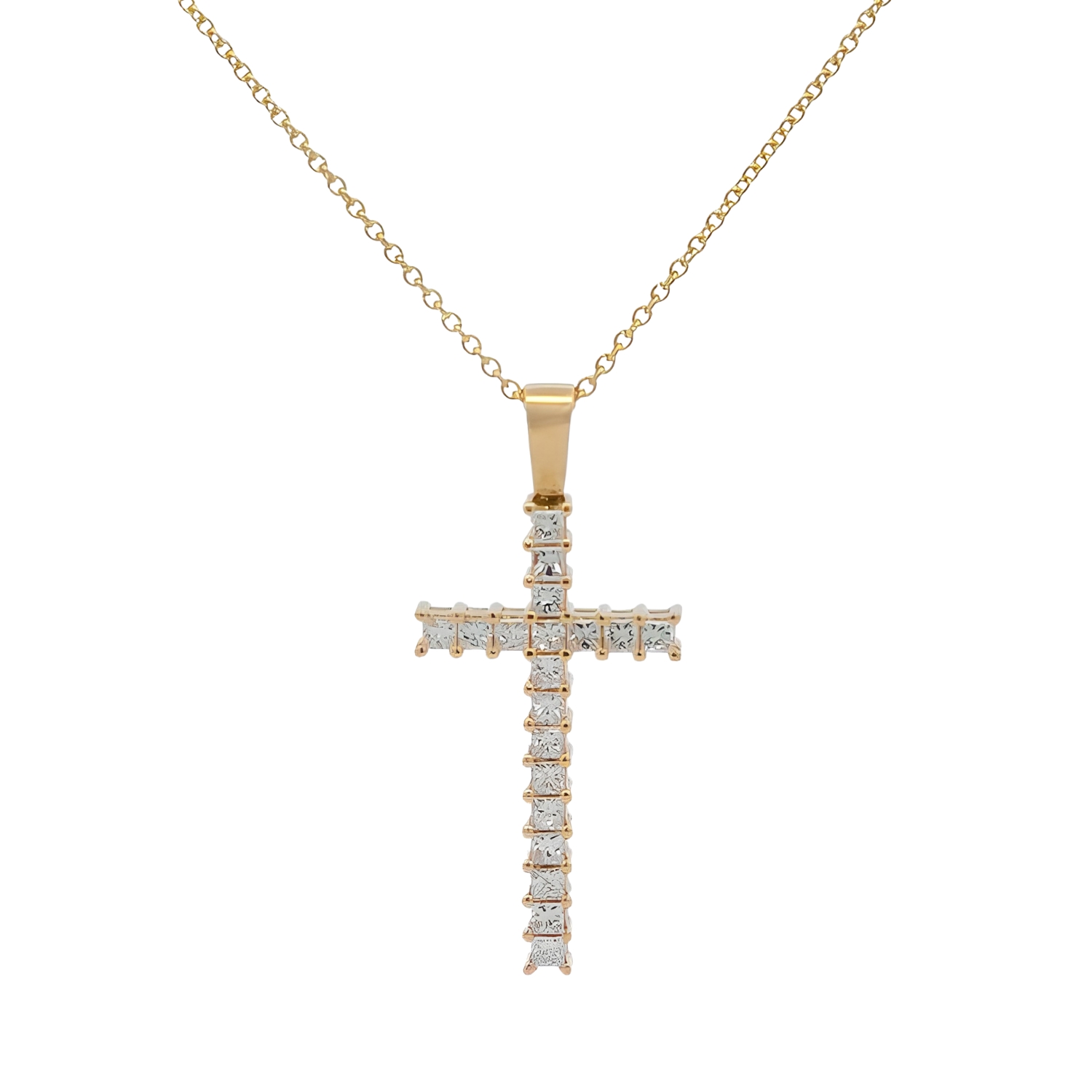 18K GOLD CROSS WITH DIAMONDS