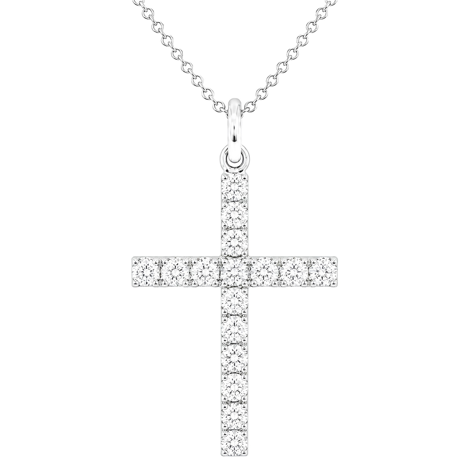WHITE GOLD CROSS K18 WITH DIAMONDS