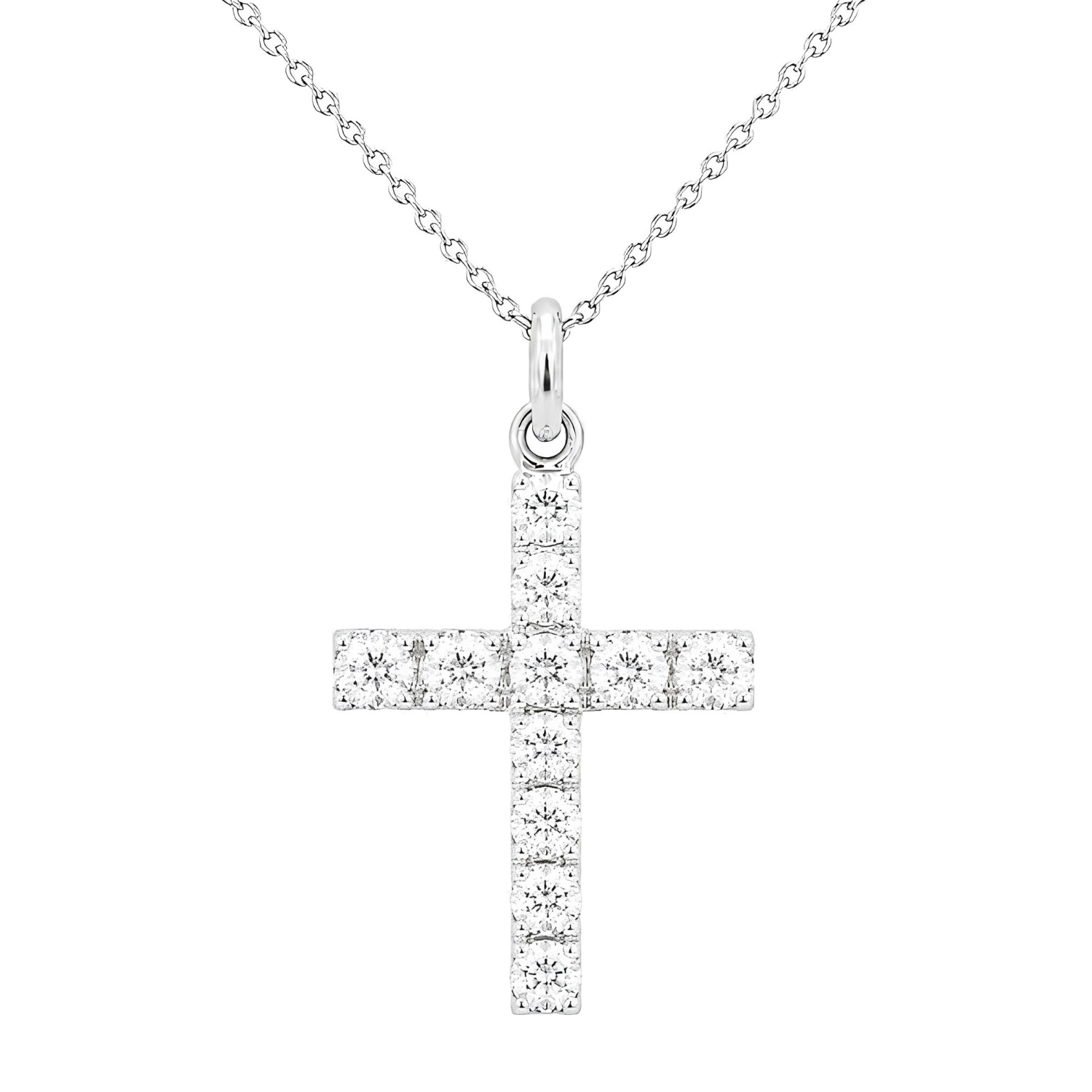 WHITE GOLD CROSS K18 WITH DIAMONDS
