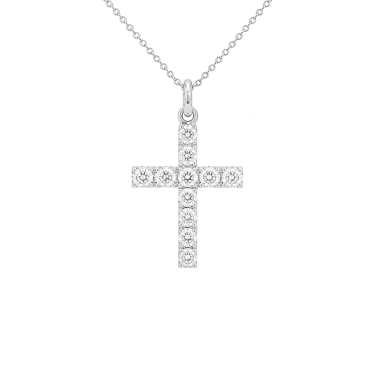 WHITE GOLD CROSS K18 WITH DIAMONDS