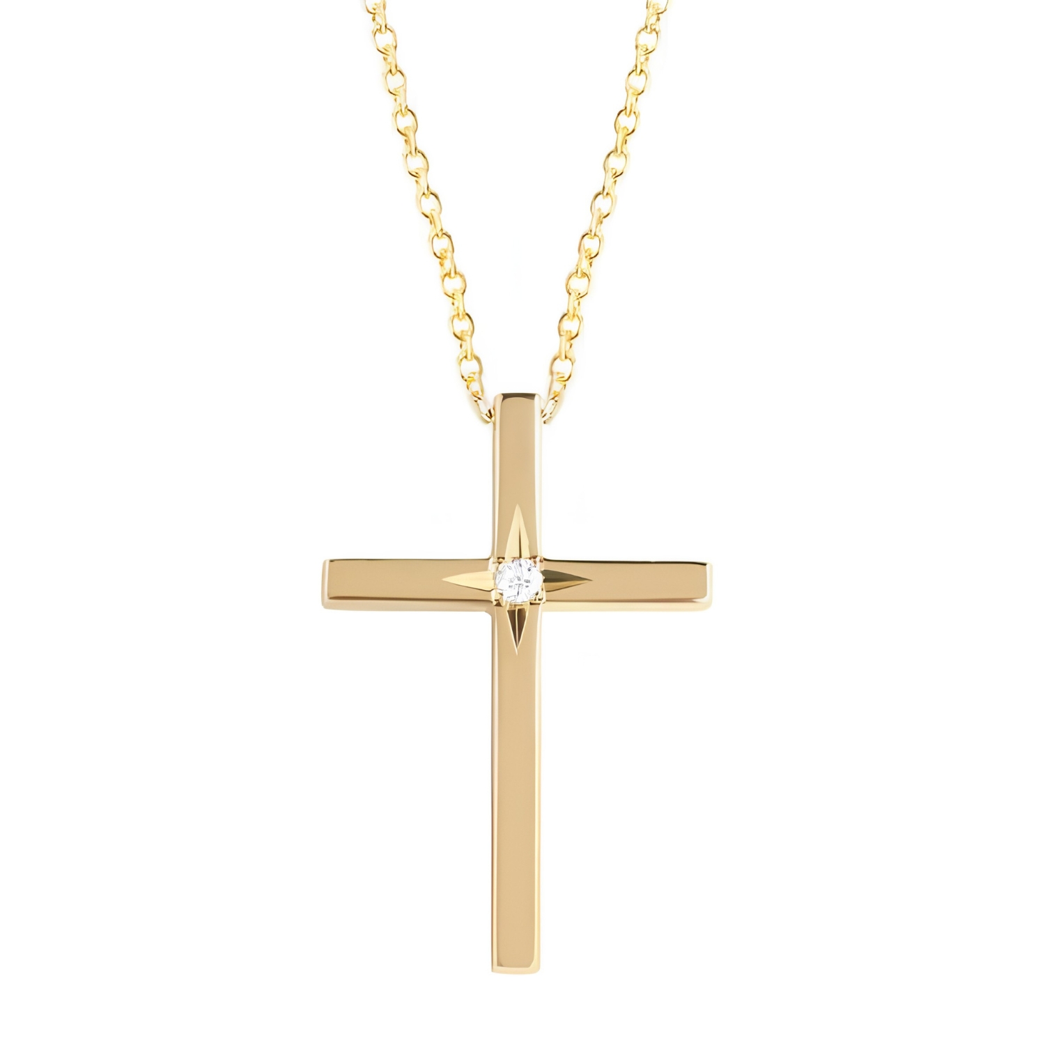 GOLD CROSS WITH DIAMOND