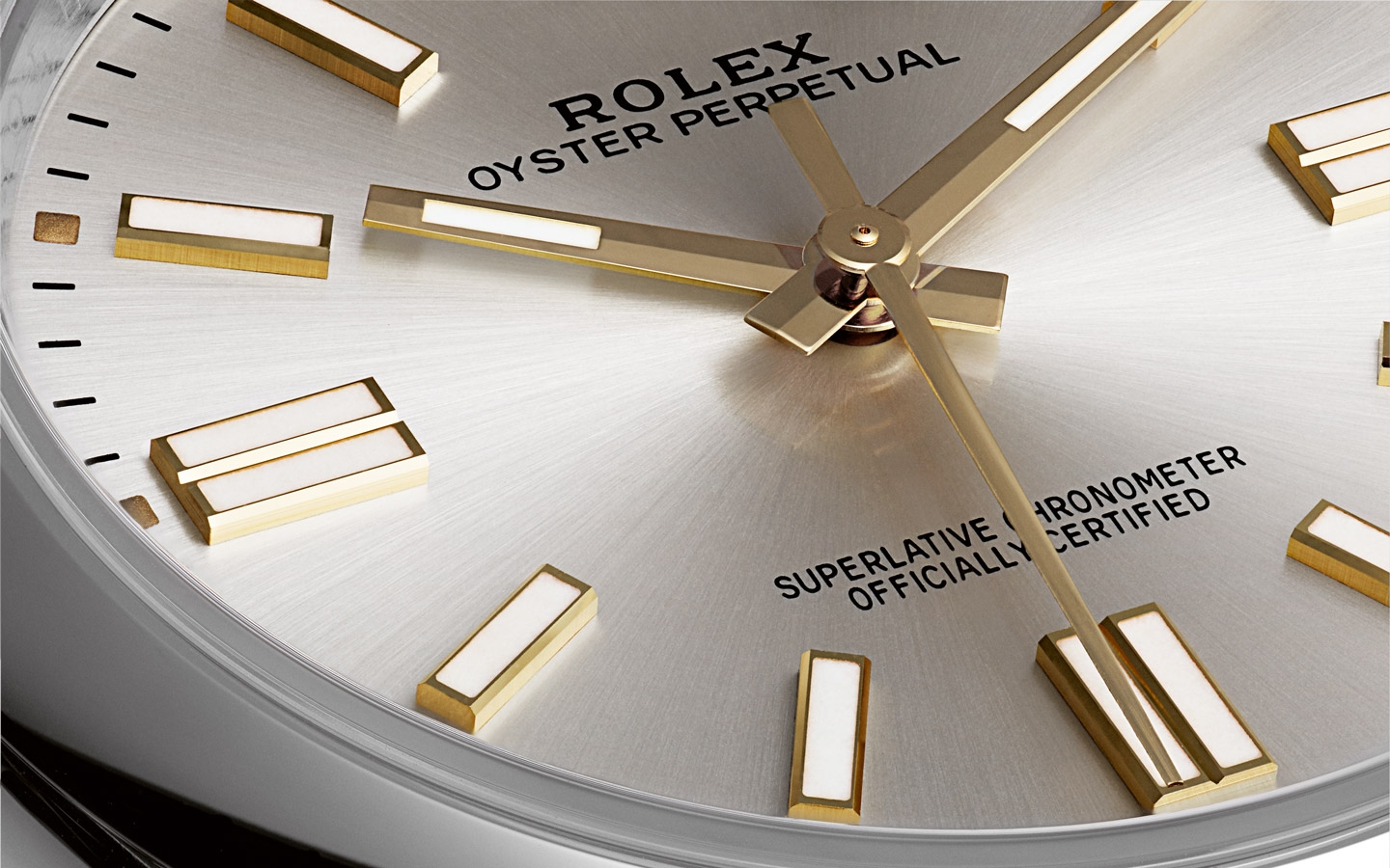 Rolex's gold and white hands